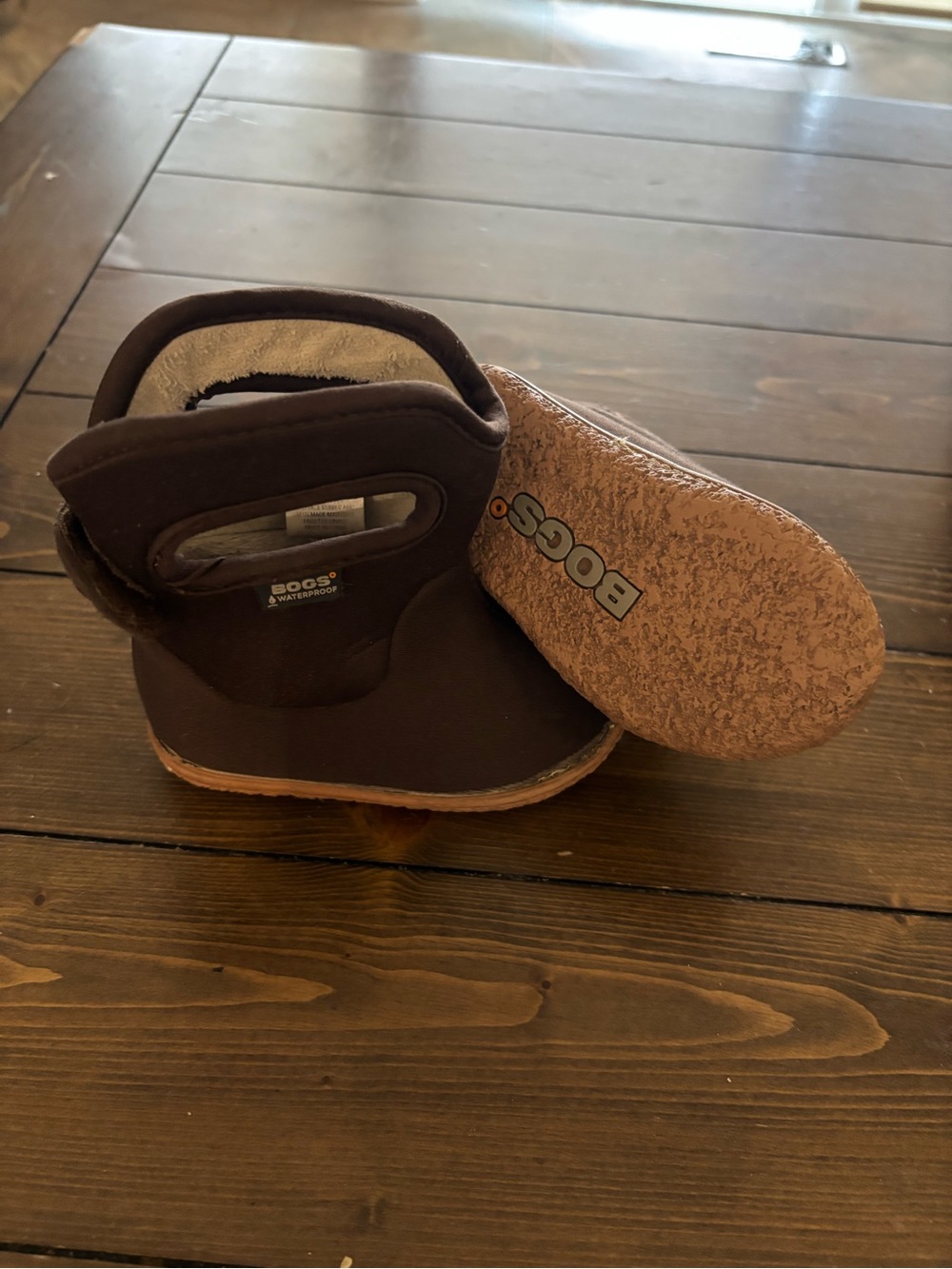 Bogs Kids Dark Brown Waterproof Pull-On Boots